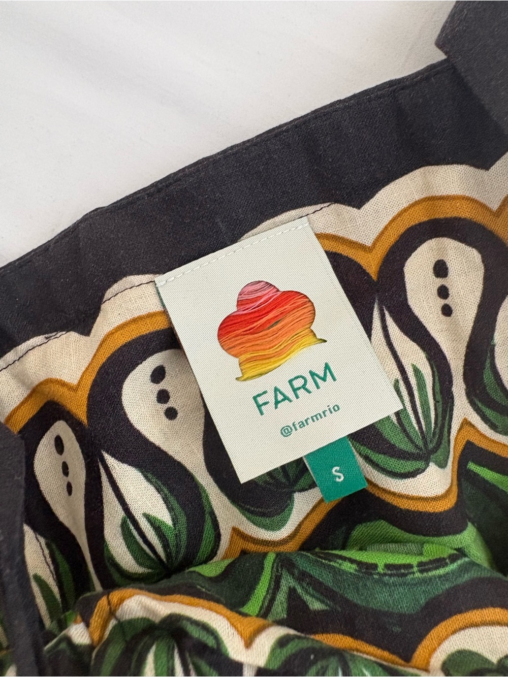 NWOT Farm Rio Off-White Coconut Tree Flow Lenzing™ Ecovero™ Euroflax™ Dress S - Picture 8 of 16